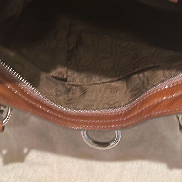 Vintage Salvatore Ferragamo Womens Marisa Colorblock Brown Leather Shoulder Bag - Picture 10 of 14